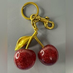 NIP RED CHERRY SPARKLY BAG CHARM